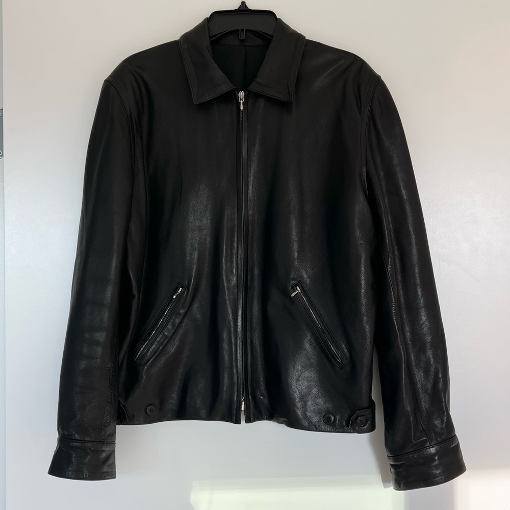 agnes b homme 90s leather jacket